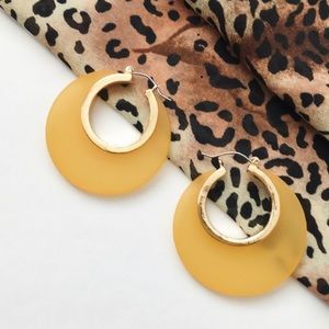 Orange and gold hoop earrings